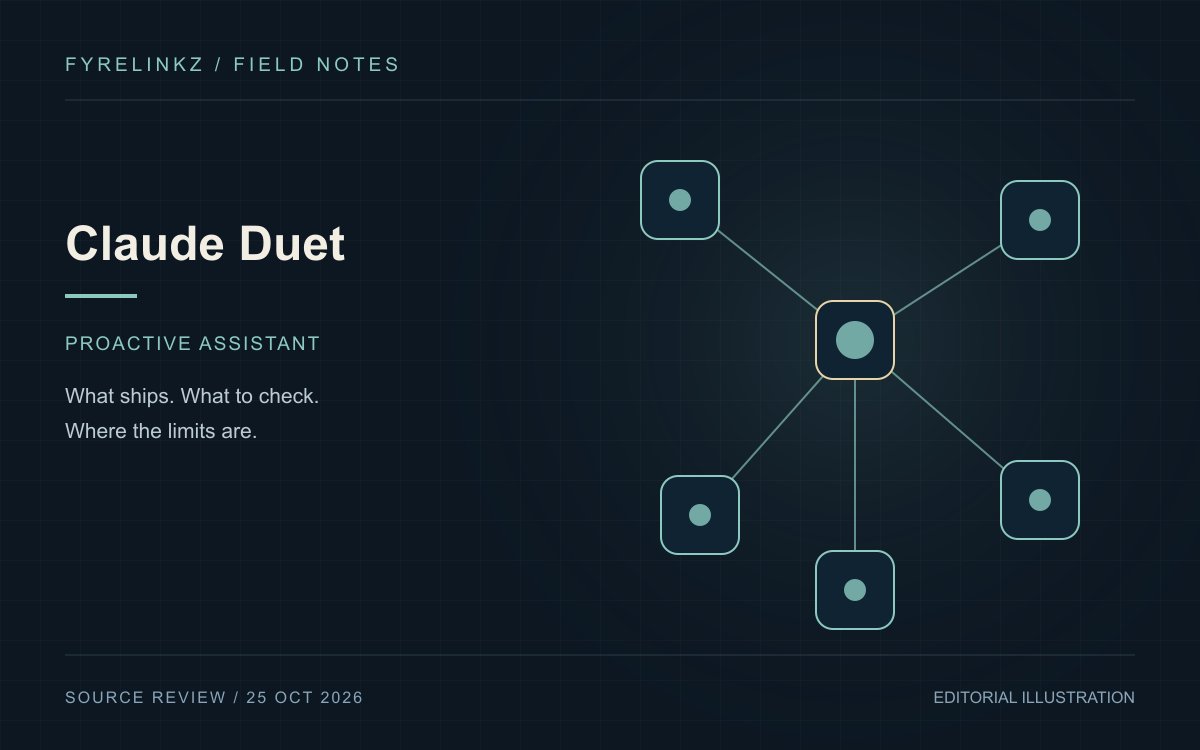 A central assistant node linked to five work nodes in an original Claude Duet illustration.