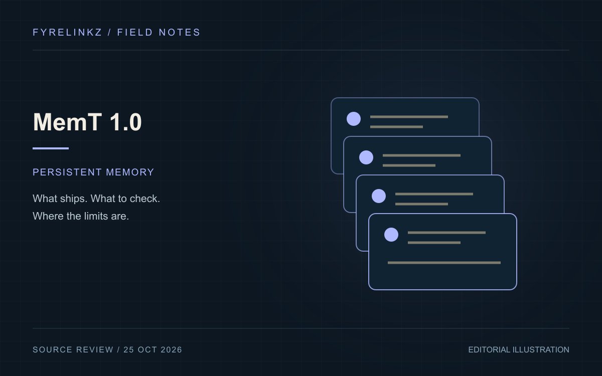 Four stacked memory panels in an original MemT 1.0 technical illustration.
